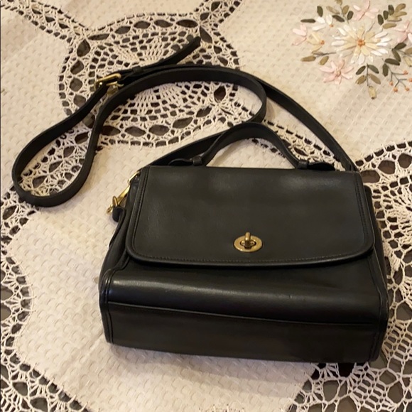 Coach Handbags - Coach Vintage 2002 Black Leather Purse / Handbag